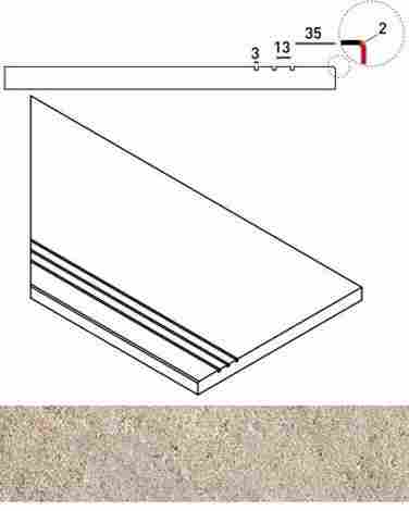 Угол Everstone X2 Desert Бортик грип левый 30x60