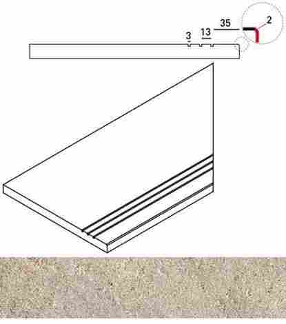 Угол Everstone X2 Desert Бортик грип правый 30x60