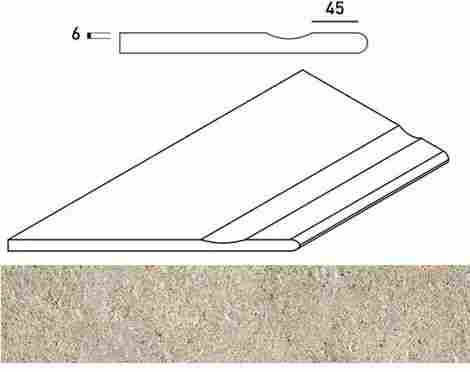 Угол Everstone X2 Desert Бортик с выемкой закругленный левый 30x60
