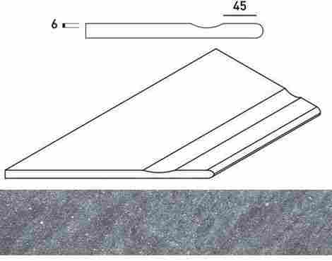 Угол Genesis X2 Jupiter Silver Бортик с выемкой закругленный левый 30x60