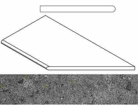 Угол Genesis X2 Saturn Grey Бортик закругленный правый 30x60