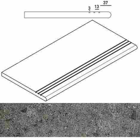 Ступень Genesis X2 Saturn Grey закругленная грип левая 30x60