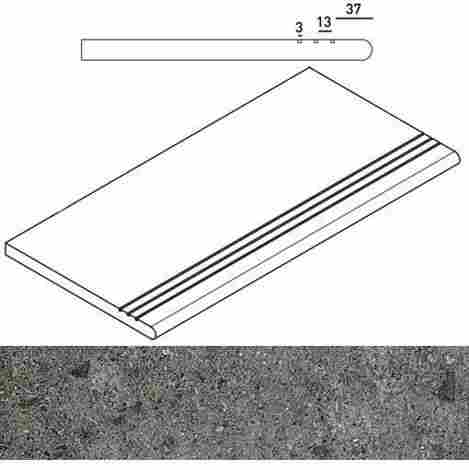 Ступень Genesis X2 Saturn Grey закругленная грип 30x60