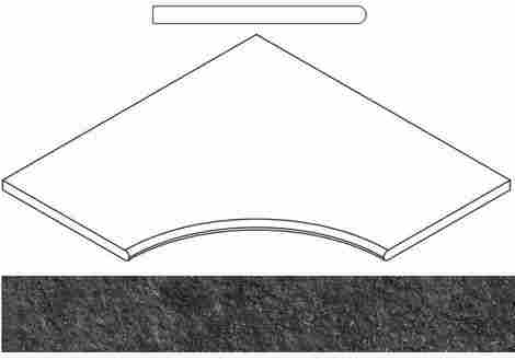 Угол Room X2 Black Stone Бортик закругленный 30 60x60