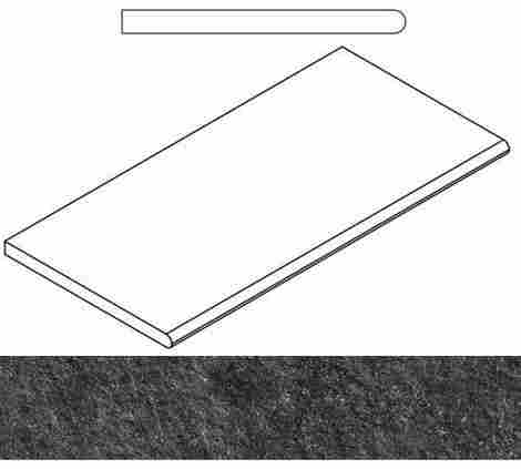 Керамогранит Room X2 Black Stone Бортик закругленный 30x60