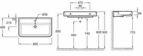 Jacob Delafon Replay 80x46 Раковина подвесная/встраиваемая с отверстием под смеситель E4490-00 фото 2