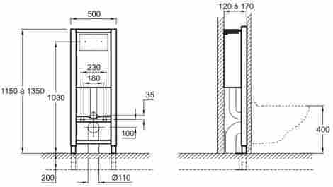 Jacob Delafon Replay Комплект подвесного унитаза с инсталляцией и сиденьем плавное опускание (E4833-00-8320K-00-E5504-NF-E4316 Хром) фото 2