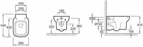 Jacob Delafon Replay Комплект подвесного унитаза с инсталляцией и сиденьем плавное опускание (E4833-00-8320K-00-E5504-NF-E4326 Белый) фото 3
