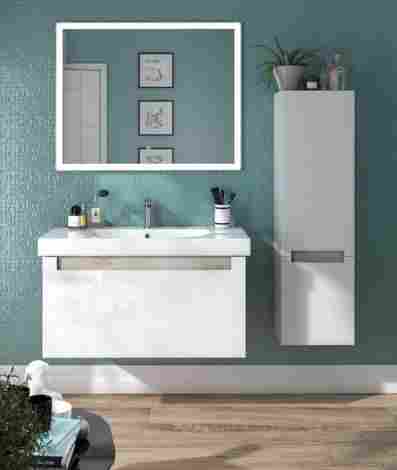 Kerama Marazzi Buongiorno Plus 100 Тумба под раковину подвесная, белая глянцевая-дуб кантри фото 4