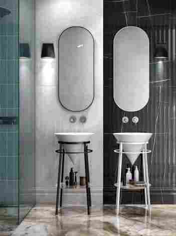 Kerama Marazzi Cono 42 Зеркало овальное, белое матовое фото 4