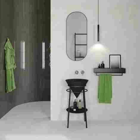 Kerama Marazzi Cono 42 Зеркало овальное, черное матовое фото 7