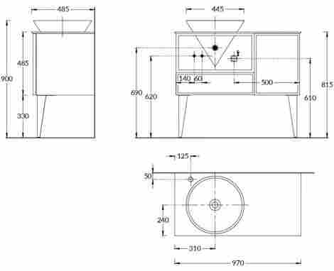Kerama Marazzi Cono 97 Тумба под раковину подвесная, белая матовая-мальва фото 2