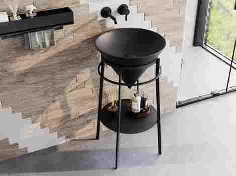 Kerama Marazzi Cono Металлическая структура напольная, черная матовая фото 4