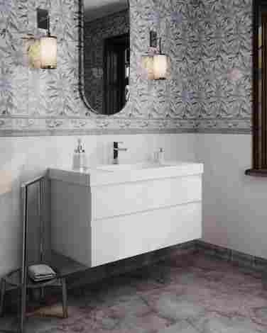 Kerama Marazzi Cubo 100 Тумба под раковину подвесная, белая глянцевая фото 3