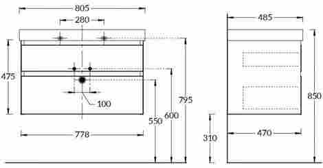 Kerama Marazzi Cubo 80 Тумба под раковину подвесная, белая глянцевая фото 2