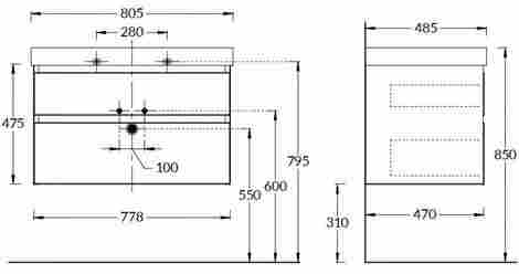 Kerama Marazzi Cubo 80 Тумба под раковину подвесная, лимо матовая фото 2