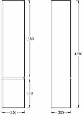 Kerama Marazzi Cubo Шкаф-пенал подвесной, мальва матовый, правый фото 2