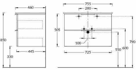 Kerama Marazzi Piano 75 Тумба под раковину подвесная, дымчатый вяз фото 2