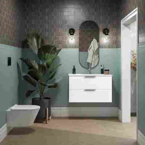 Kerama Marazzi Piano 85 Тумба под раковину подвесная, белый глянцевый фото 3