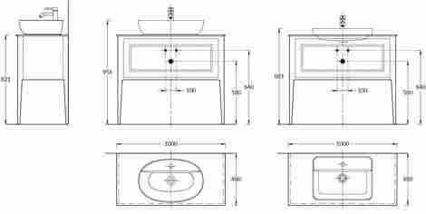 Kerama Marazzi Plaza Classic 100 Тумба под раковину напольная, с ящиками, орех фото 2