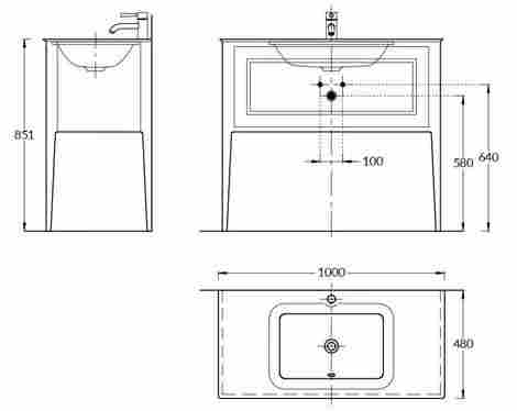 Kerama Marazzi Plaza Classic 100 Тумба под раковину напольная, с ящиком, капучино матовая фото 2