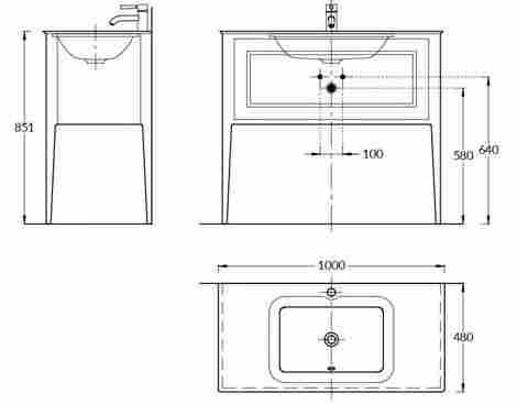 Kerama Marazzi Plaza Classic 100 Тумба под раковину напольная, с ящиком, орех фото 2