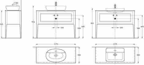 Kerama Marazzi Plaza Classic 120 Тумба под раковину напольная, с ящиками, капучино матовая фото 2
