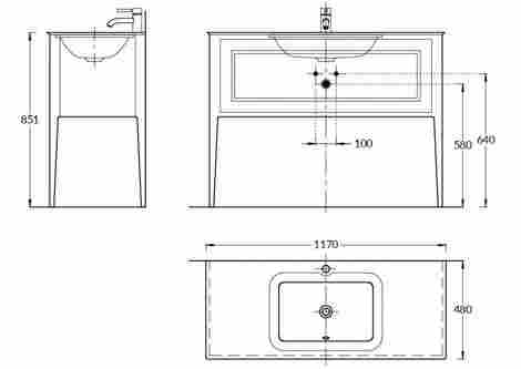 Kerama Marazzi Plaza Classic 120 Тумба под раковину напольная, с ящиком, белая матовая фото 2