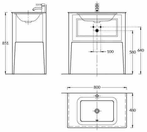 Kerama Marazzi Plaza Classic 80 Тумба под раковину напольная, с ящиком, белая матовая фото 2