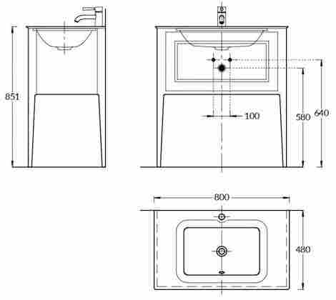 Kerama Marazzi Plaza Classic 80 Тумба под раковину напольная, с ящиком, капучино матовая фото 2