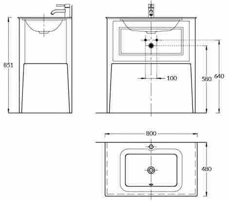 Kerama Marazzi Plaza Classic 80 Тумба под раковину напольная, с ящиком, орех фото 2