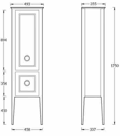 Kerama Marazzi Plaza Classic Шкаф-пенал напольный, белый матовый фото 2