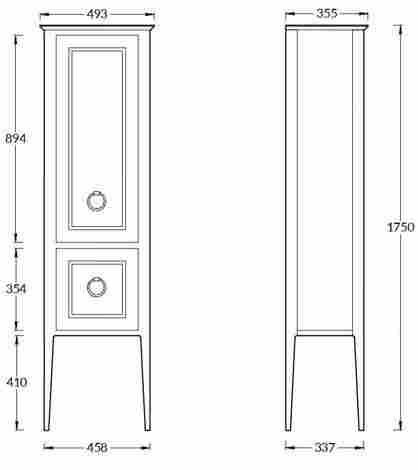Kerama Marazzi Plaza Classic Шкаф-пенал напольный, капучино фото 2