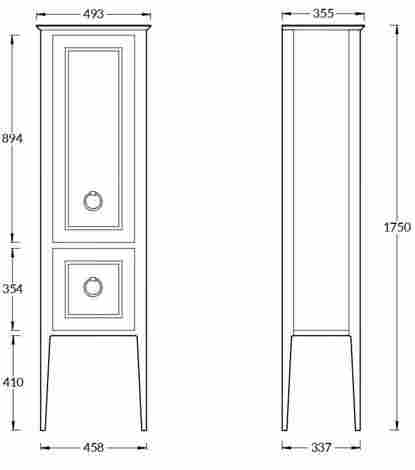 Kerama Marazzi Plaza Classic Шкаф-пенал напольный, орех фото 2