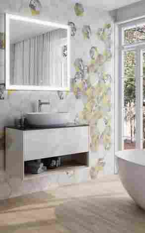 Kerama Marazzi Plaza Modern 100 Тумба под раковину подвесная, с ящиком и полкой, белая фото 3