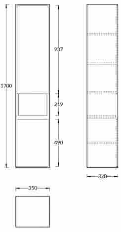 Kerama Marazzi Plaza Modern Шкаф-пенал подвесной, белый глянцевый фото 2