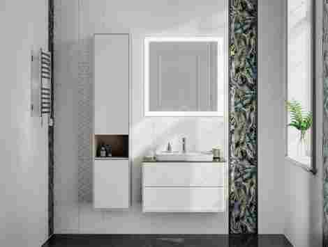Kerama Marazzi Plaza Modern Шкаф-пенал подвесной, белый глянцевый фото 3