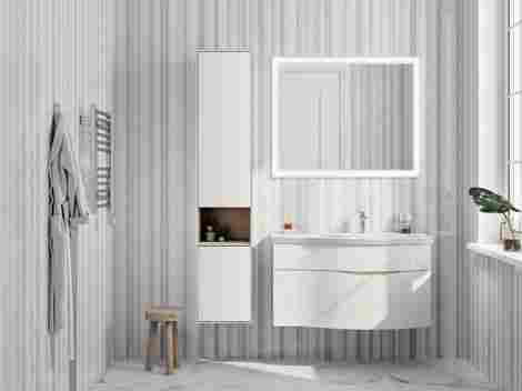 Kerama Marazzi Plaza Modern Шкаф-пенал подвесной, белый глянцевый фото 4