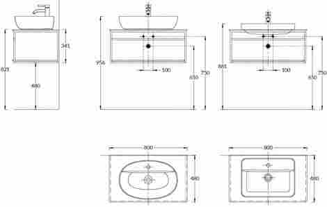 Kerama Marazzi Plaza Next 80 Металлическая структура подвесная, черная матовая фото 2