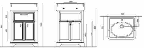 Kerama Marazzi Pompei Тумба под раковину Pompei 60, напольная, 1 ящик, 2 дверцы, белый фото 2