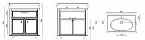 Kerama Marazzi Pompei Тумба под раковину Pompei 80, напольная, 1 ящик, 2 дверцы, белый фото 2