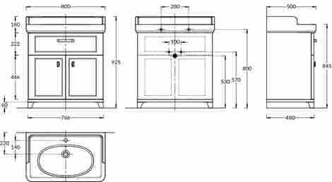 Kerama Marazzi Pompei Тумба под раковину Pompei 80, напольная с ящиком и дверцами, белый глянцевый фото 2
