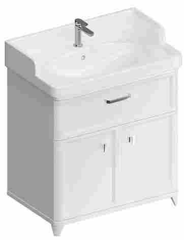 Kerama Marazzi Pompei Тумба под раковину Pompei 80, напольная с ящиком и дверцами, белый глянцевый фото 3