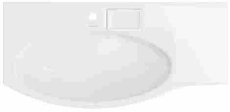 Kerama Marazzi Riva 100 Раковина встраиваемая с отверстием под смеситель, левая фото 3