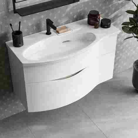 Kerama Marazzi Riva 100 Раковина встраиваемая с отверстием под смеситель, левая фото 5