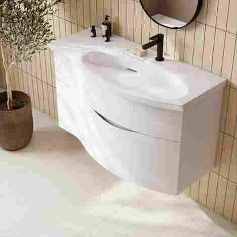 Kerama Marazzi Riva 100 Раковина встраиваемая с отверстием под смеситель, правая фото 7