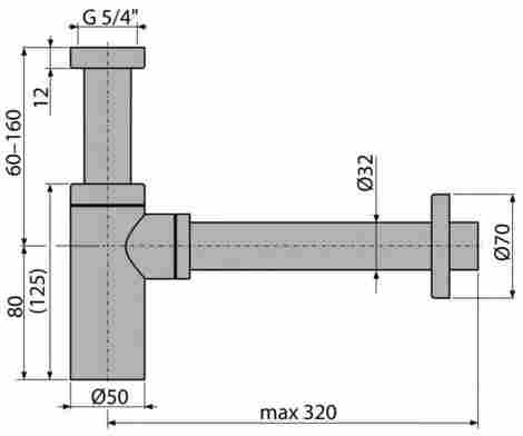 Kerama Marazzi Сифон для умывальника цельнометаллический черный фото 2