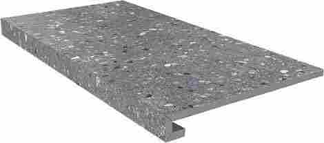 Ступень Терраццо серый темный клееная 33x60