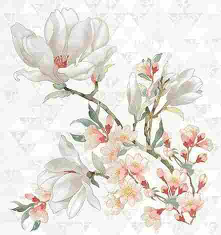 Панно Primavera Magnolia Blanco (из 3-х плиток) 70,9x75,3