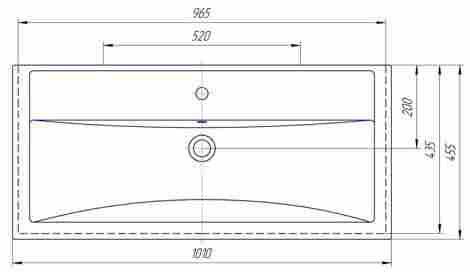 Kirovit Фостер 1000 Раковина встраиваемая с отверстием под смеситель фото 2